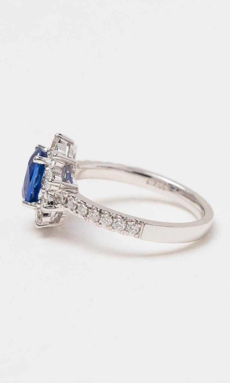 Hogans Family Jewellers 18K WG Oval Sapphire & Diamond Cluster Ring