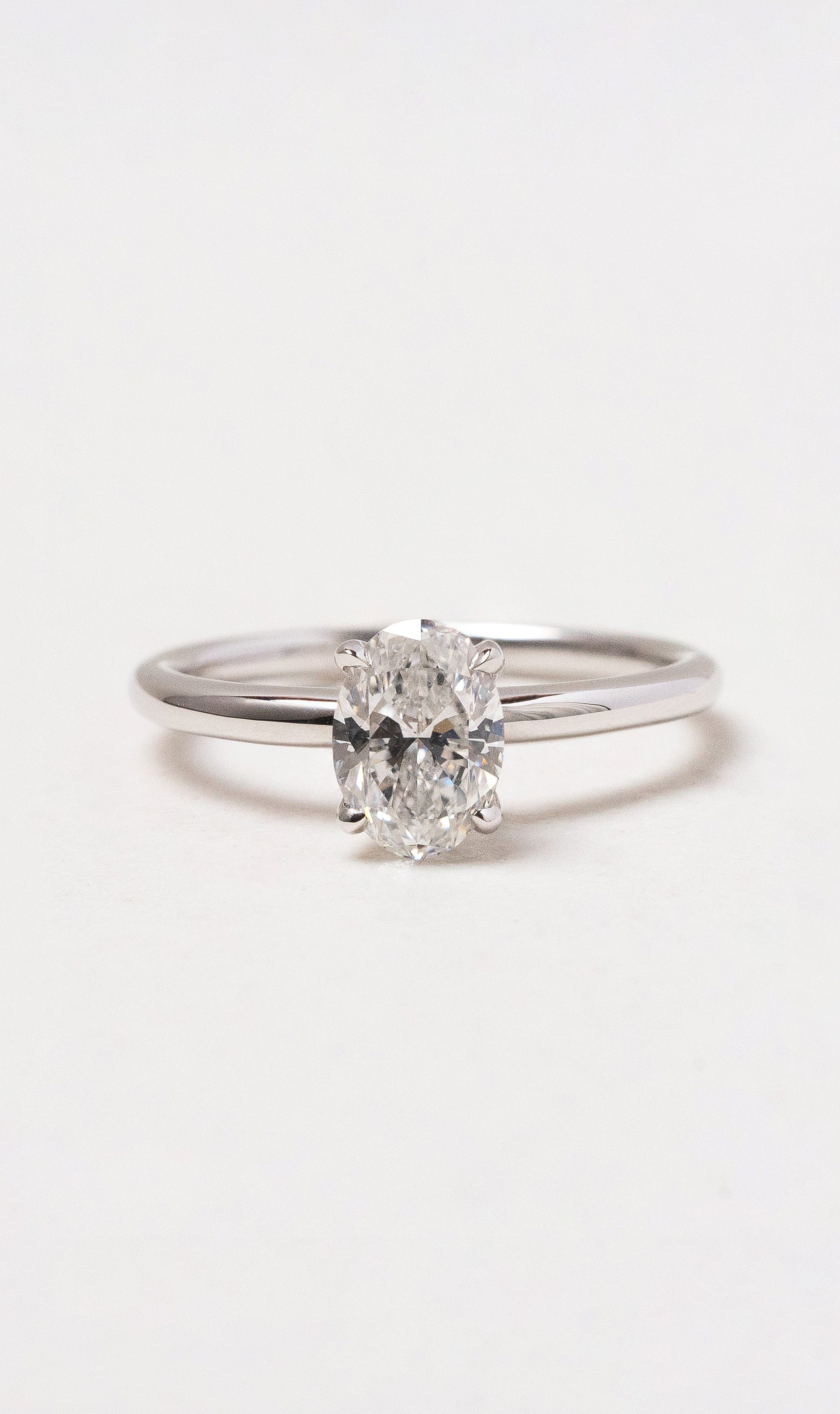 Hogans Family Jewellers 18K WG Oval Solitaire Diamond Ring