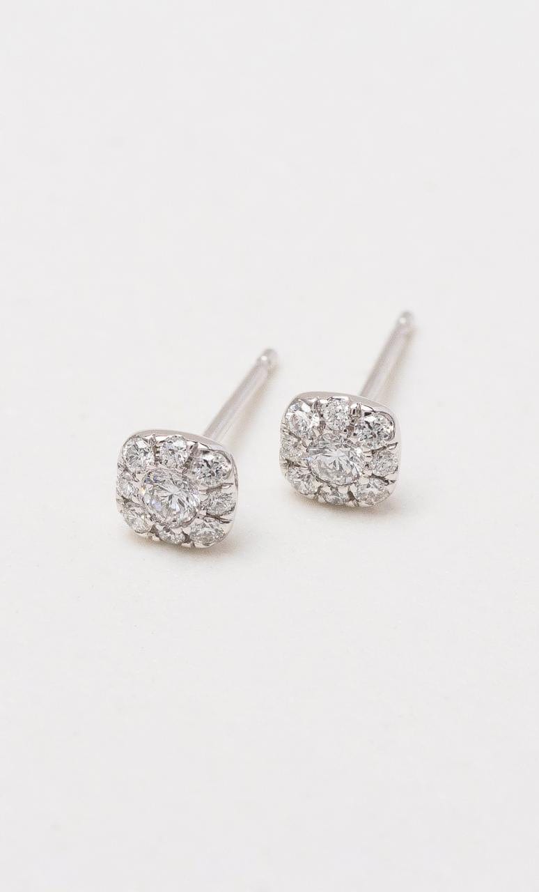Hogans Family Jewellers 18K WG Petite Diamond Cluster Stud Earrings