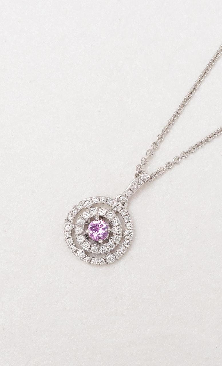 Hogans Family Jewellers 18K WG Pink Sapphire Pendant