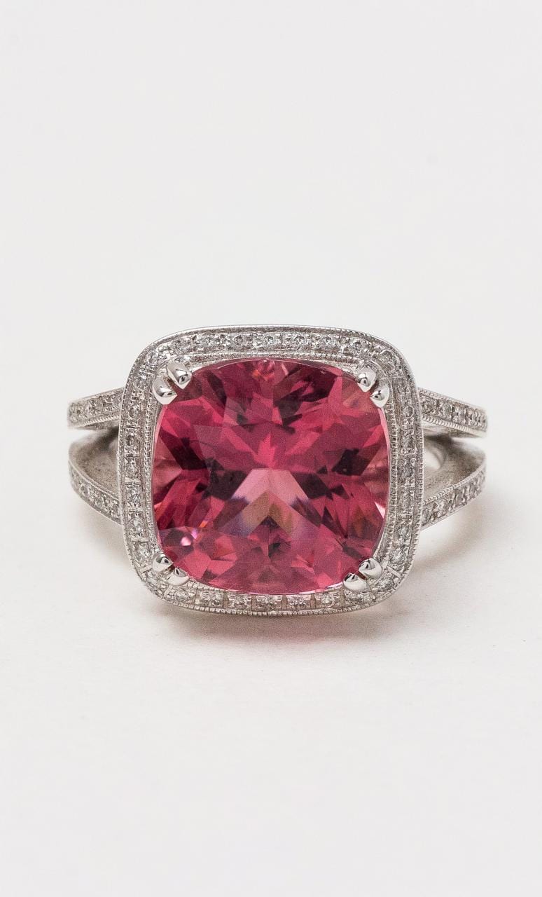 Hogans Family Jewellers 18K WG Pink Tourmaline & Diamond Dress Ring