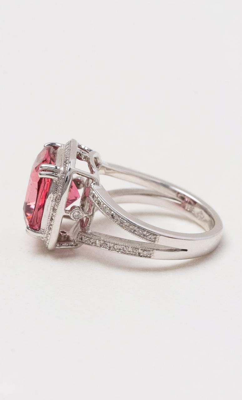 Hogans Family Jewellers 18K WG Pink Tourmaline & Diamond Dress Ring