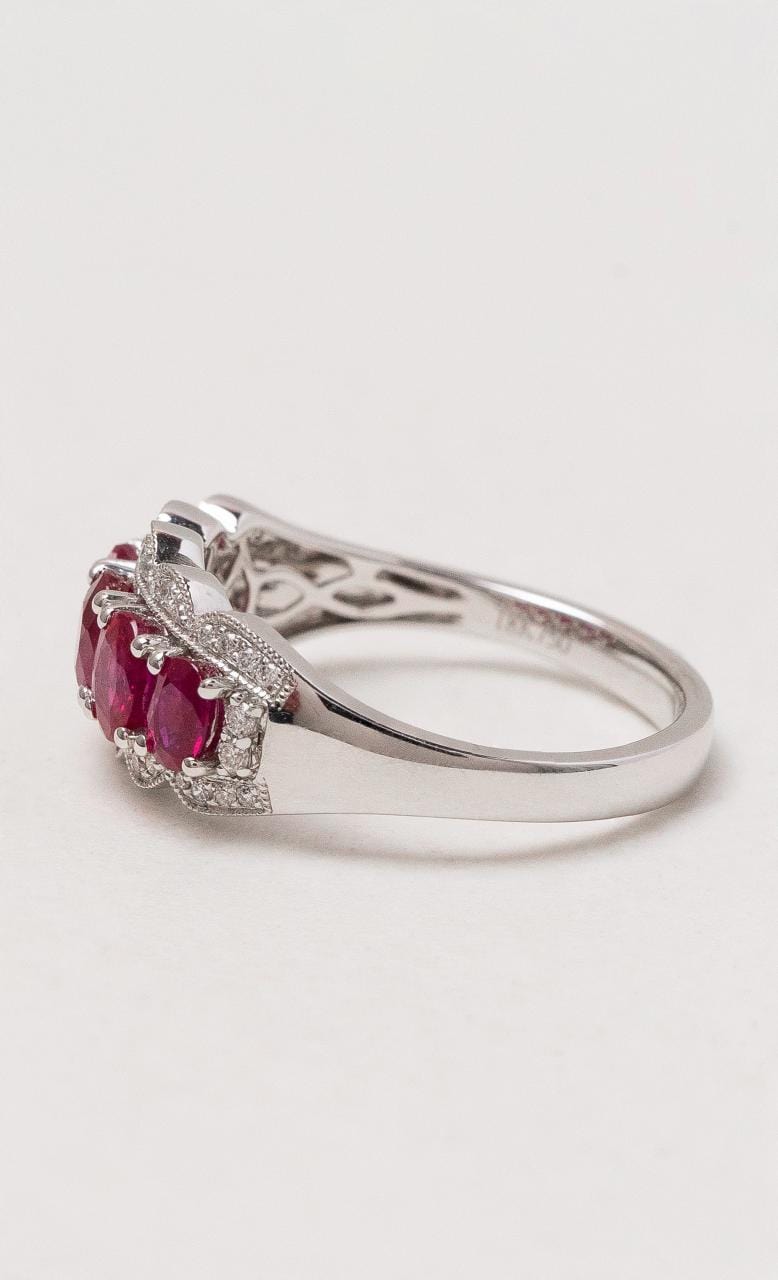 Hogans Family Jewellers 18K WG Ruby & Diamond Dress Ring