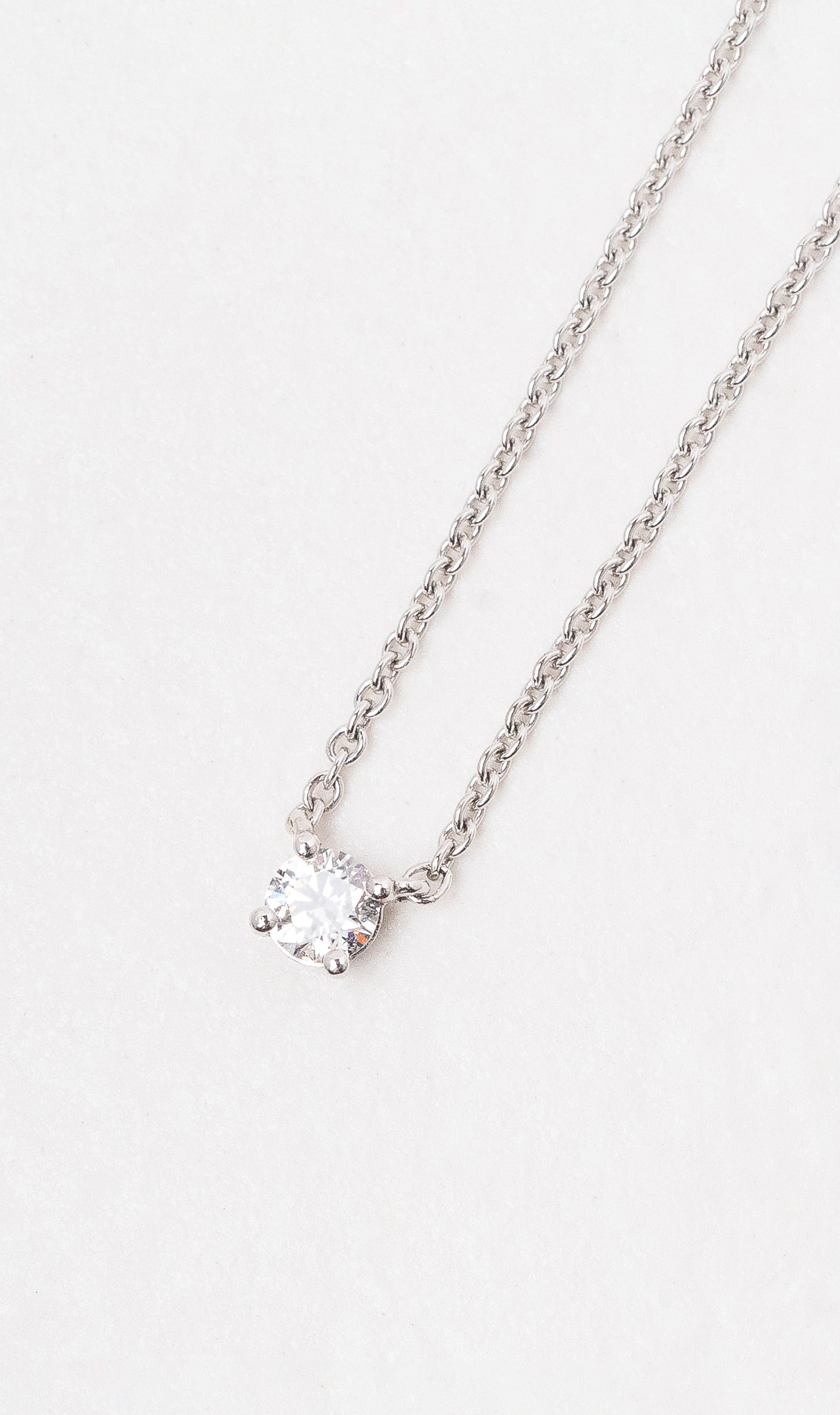Hogans Family Jewellers 18K WG Solitaire Diamond Necklace