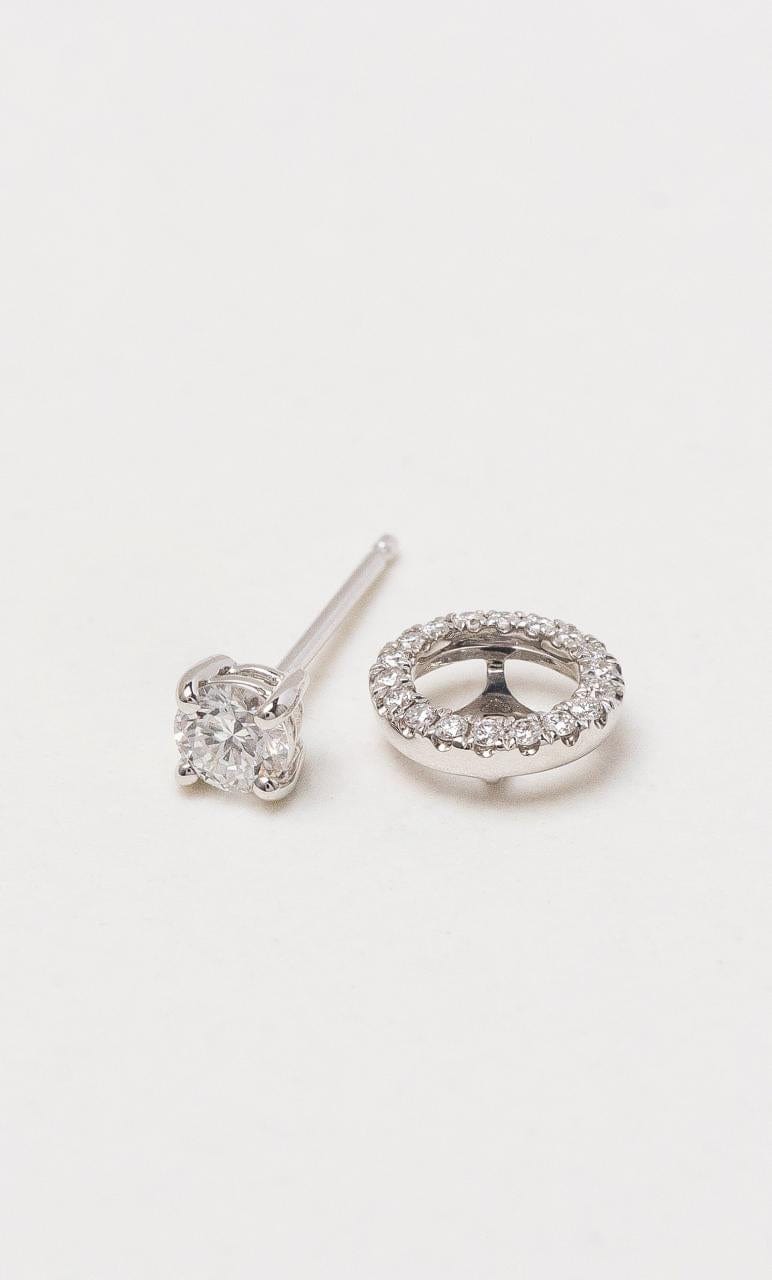 Hogans Family Jewellers 18K WG Solitaire Diamond Stud Earrings With Diamond Jackets