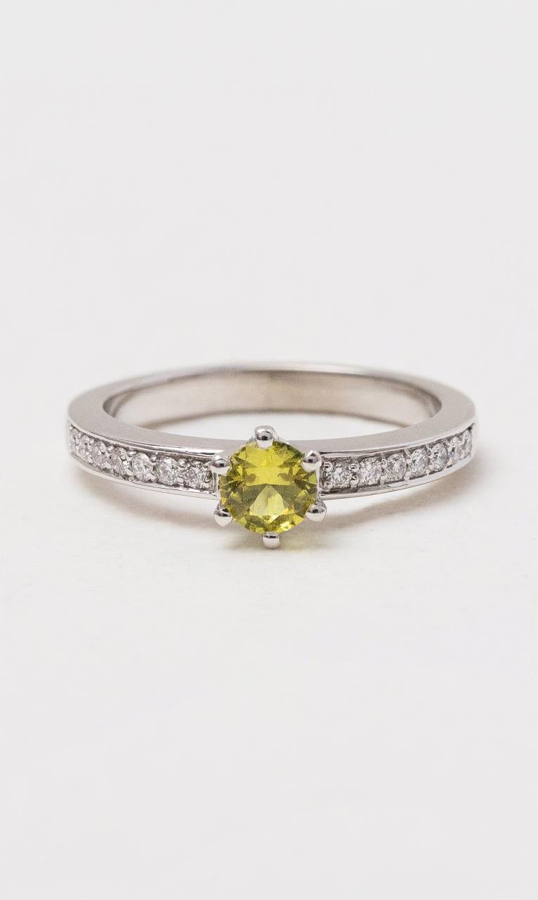 Hogans Family Jewellers 18K WG Solitaire Yellow Sapphire Ring
