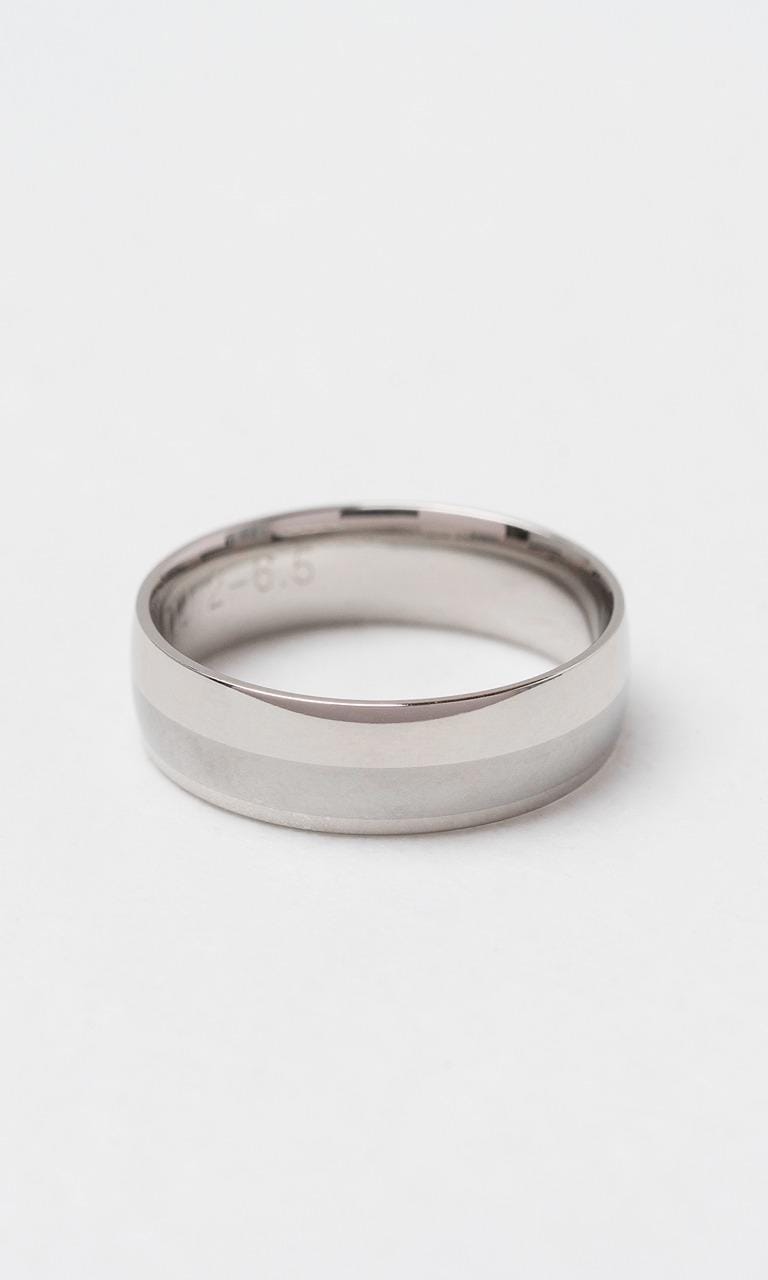 Hogans Family Jewellers 18K WG & Titanium 7mm Gents Band