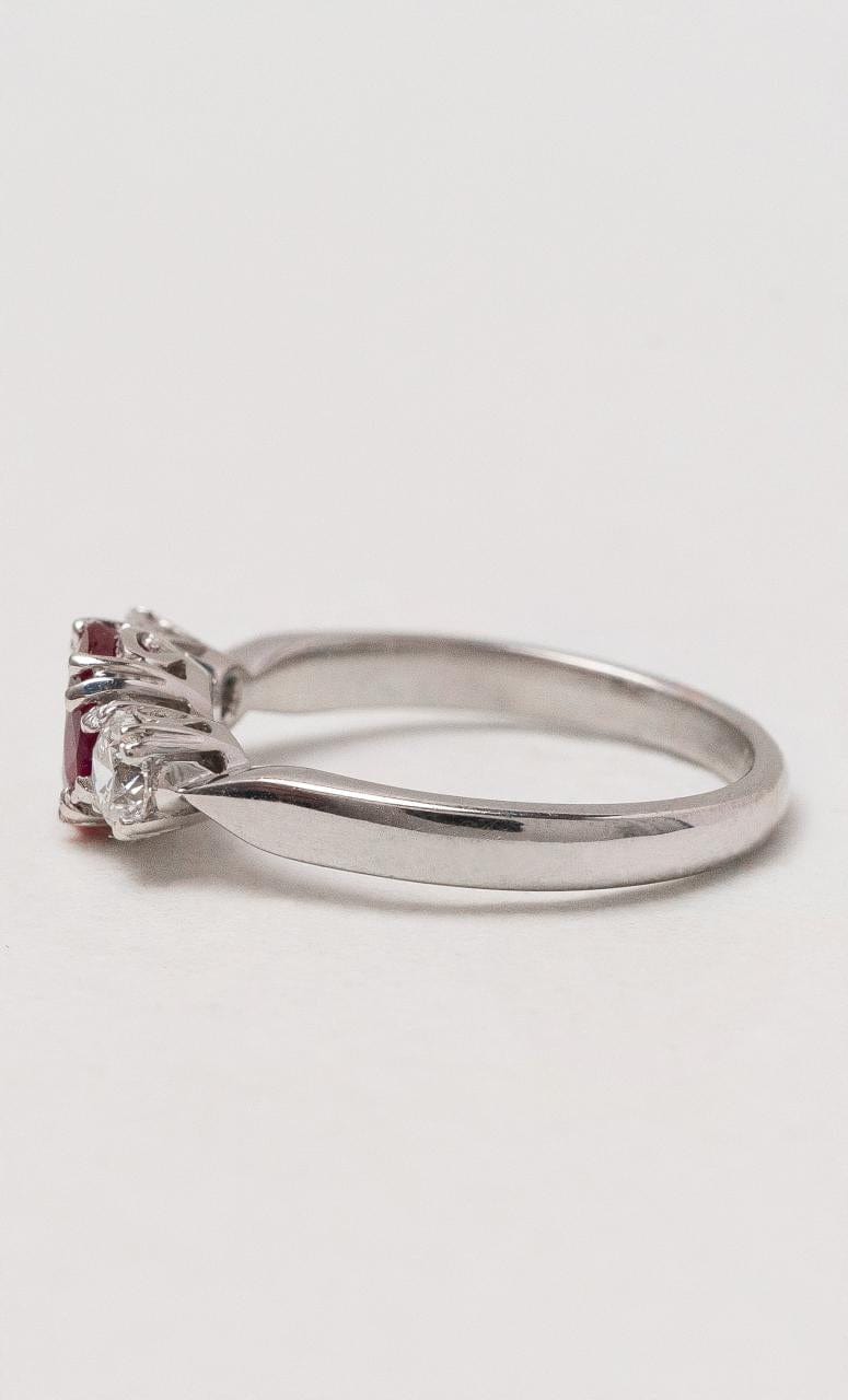 Hogans Family Jewellers 18K WG Trilogy & Diamond Ruby Ring