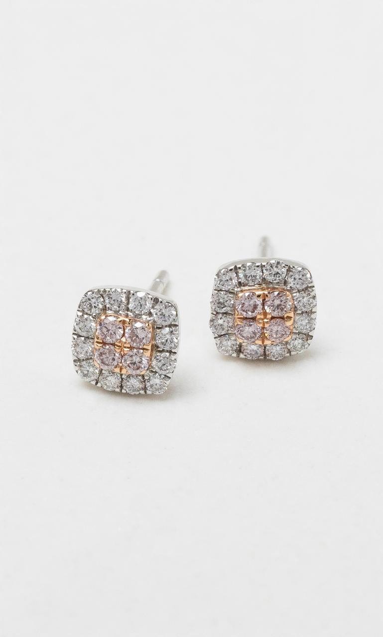 Hogans Family Jewellers 18K WRG Argyle Pink Diamond Stud Earrings