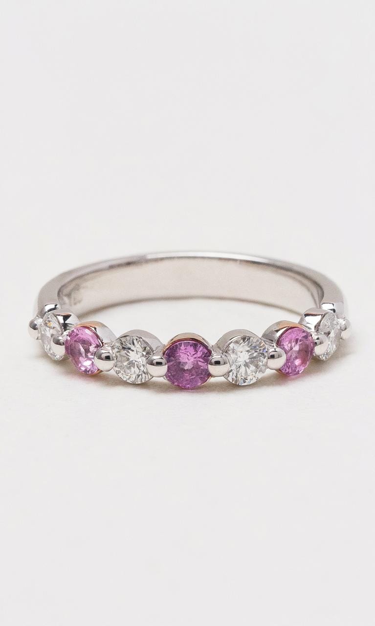 Hogans Family Jewellers 18K WRG Diamond & Pink Sapphire Band