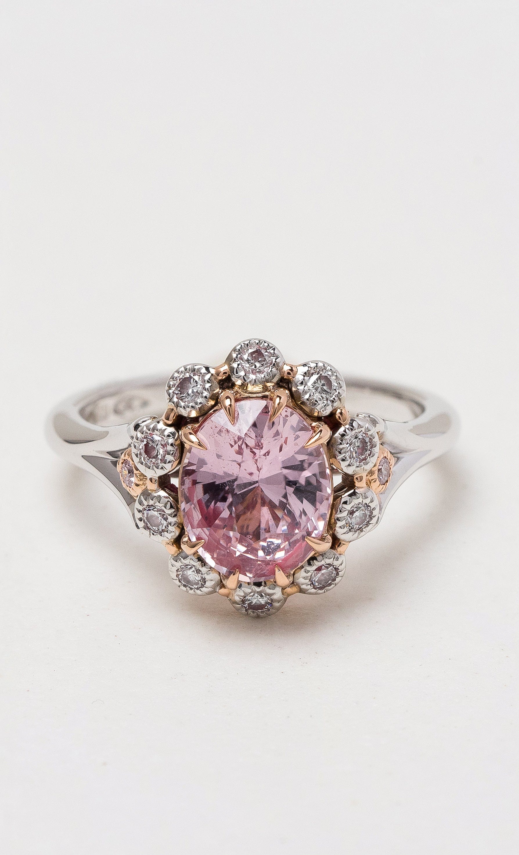 Hogans Family Jewellers 18K WRG Oval Pink Sapphire Ring