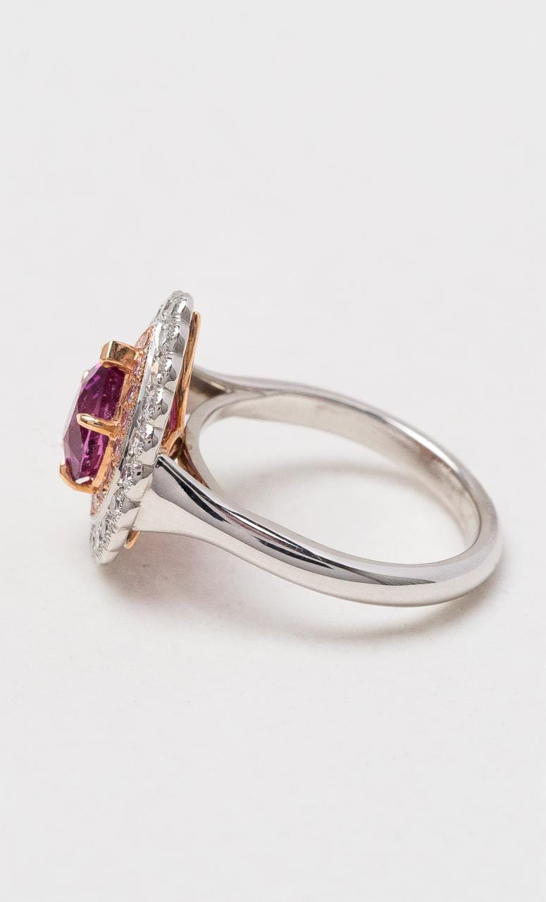 Hogans Family Jewellers 18K WRG Pink Sapphire & Diamond Cluster Ring