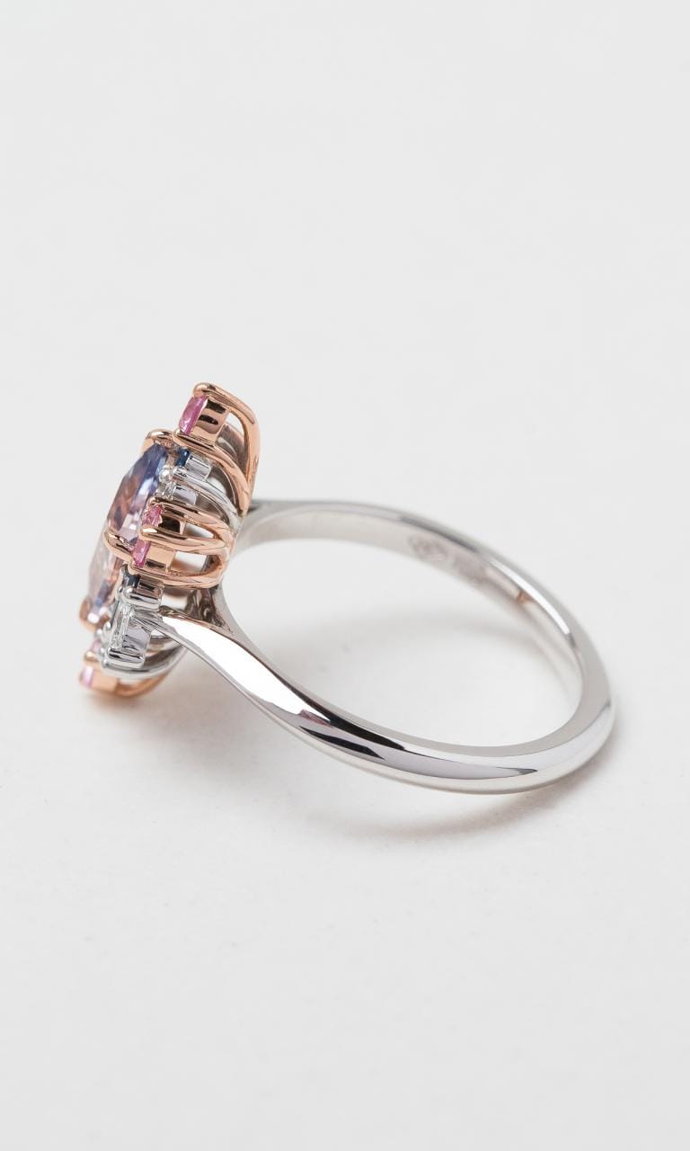 Hogans Family Jewellers 18K WRG Rhomboid Cut Bi-Colour Madagascan Sapphire Cluster Ring