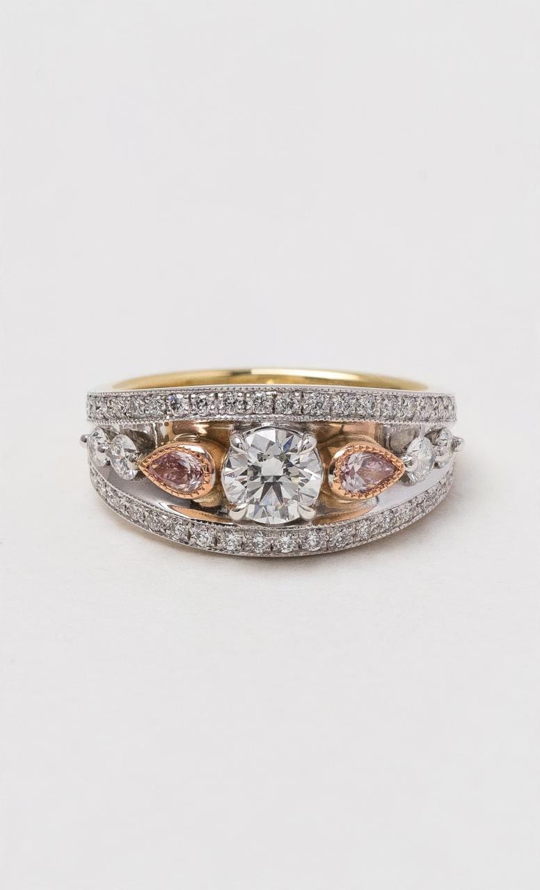 Hogans Family Jewellers 18K WYRG Pink & White Diamond Dress Ring