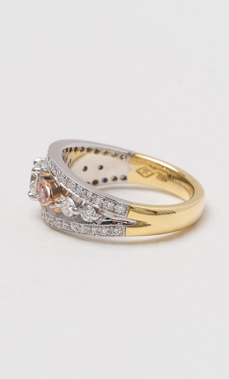 Hogans Family Jewellers 18K WYRG Pink & White Diamond Dress Ring