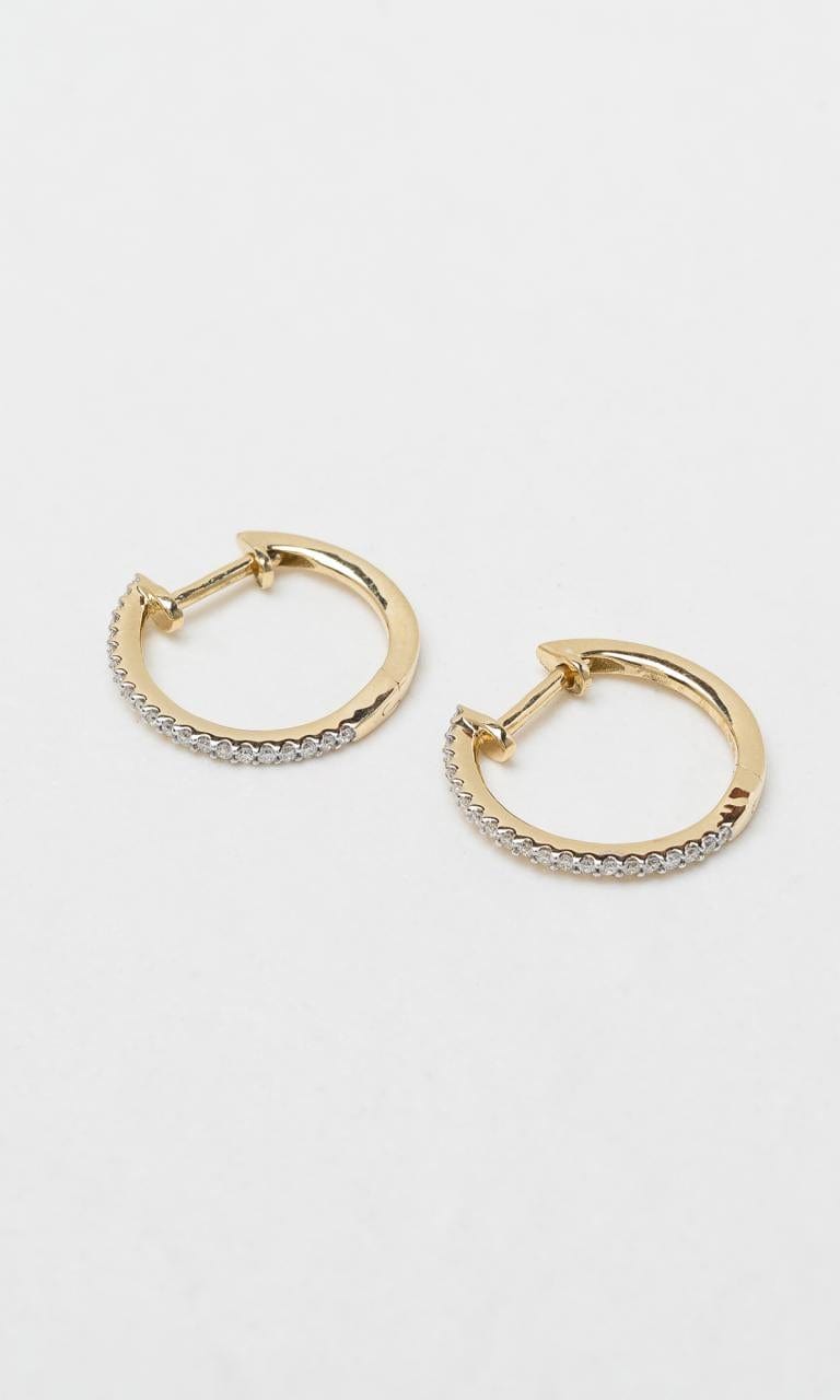 Hogans Family Jewellers 18K YG 0.158ct TDW Round Brilliant Diamond Huggie Earrings
