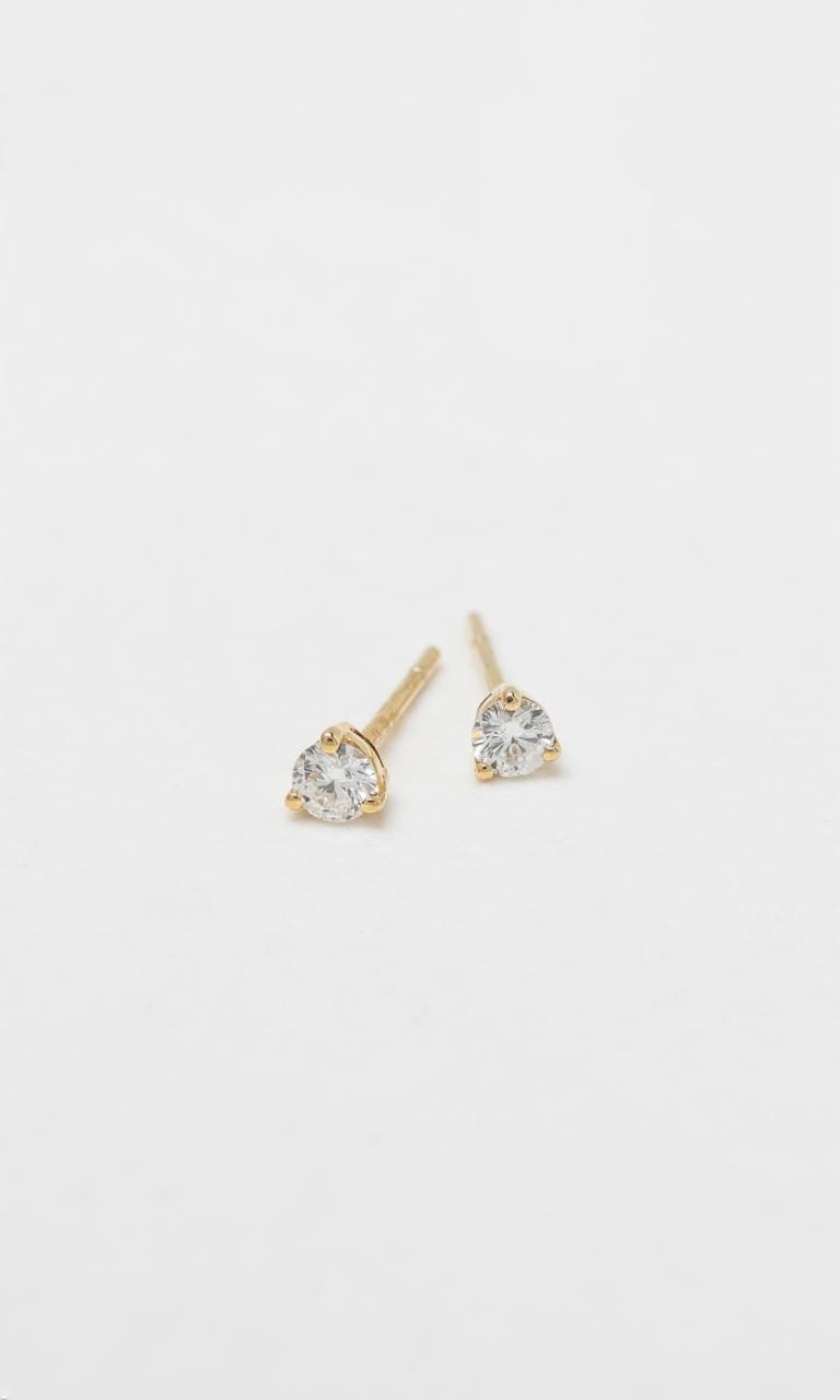 Hogans Family Jewellers 18K YG 0.18ct TDW Round Brilliant Diamond Solitaire Stud Earrings