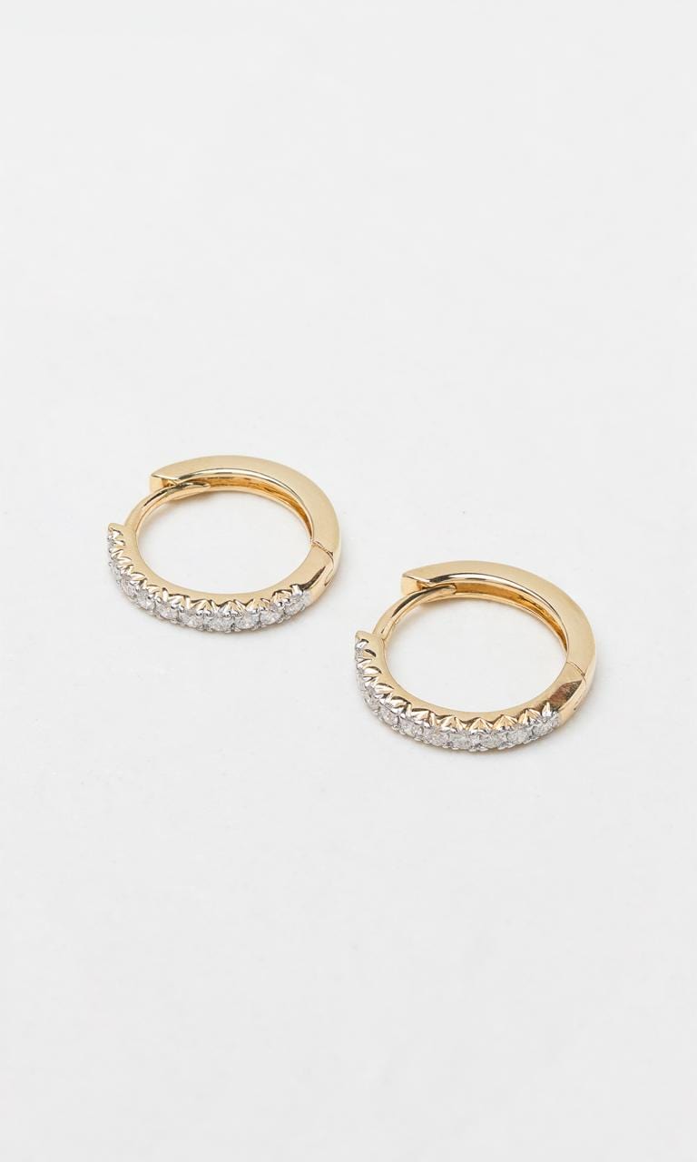 Hogans Family Jewellers 18K YG 0.191ct TDW Round Brilliant Huggie Earrings
