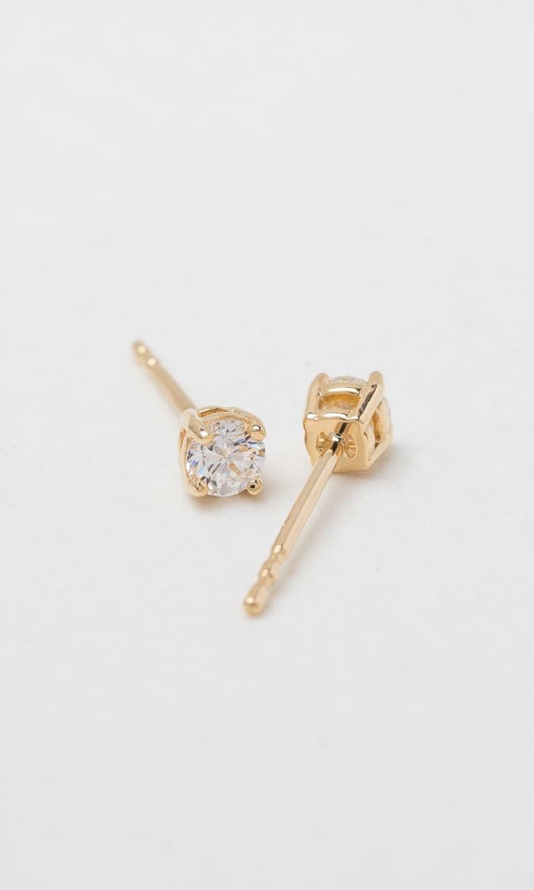 Hogans Family Jewellers 18K YG 0.204ct TDW Round Brilliant Cut Diamond Solitaire Stud Earrings