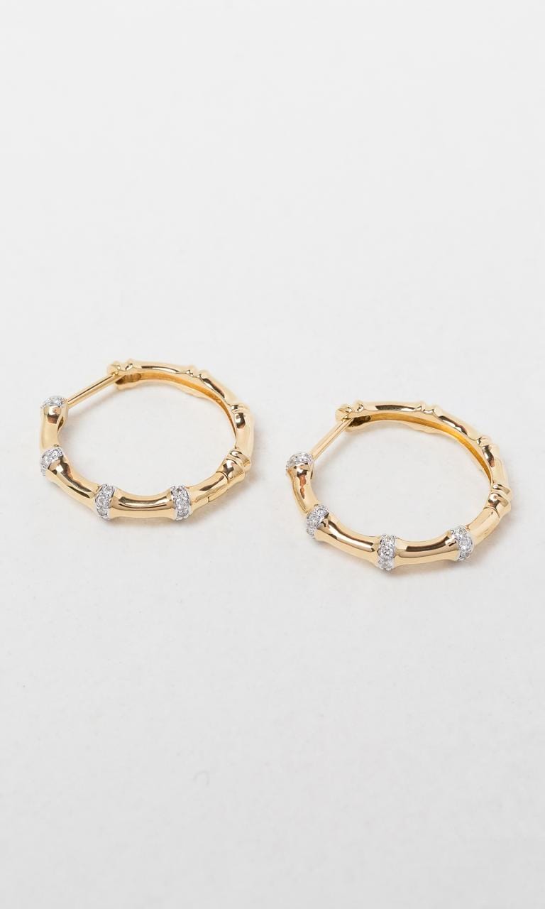 Hogans Family Jewellers 18K YG 0.20ct TDW Round Brilliant Cut Diamond Huggie Earrings