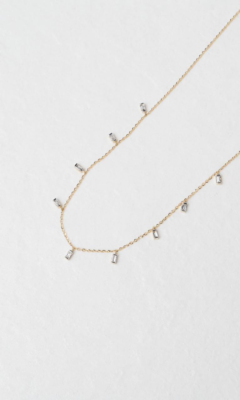 Hogans Family Jewellers 18K YG 0.267ct TDW Baguette Cut Diamond Necklace