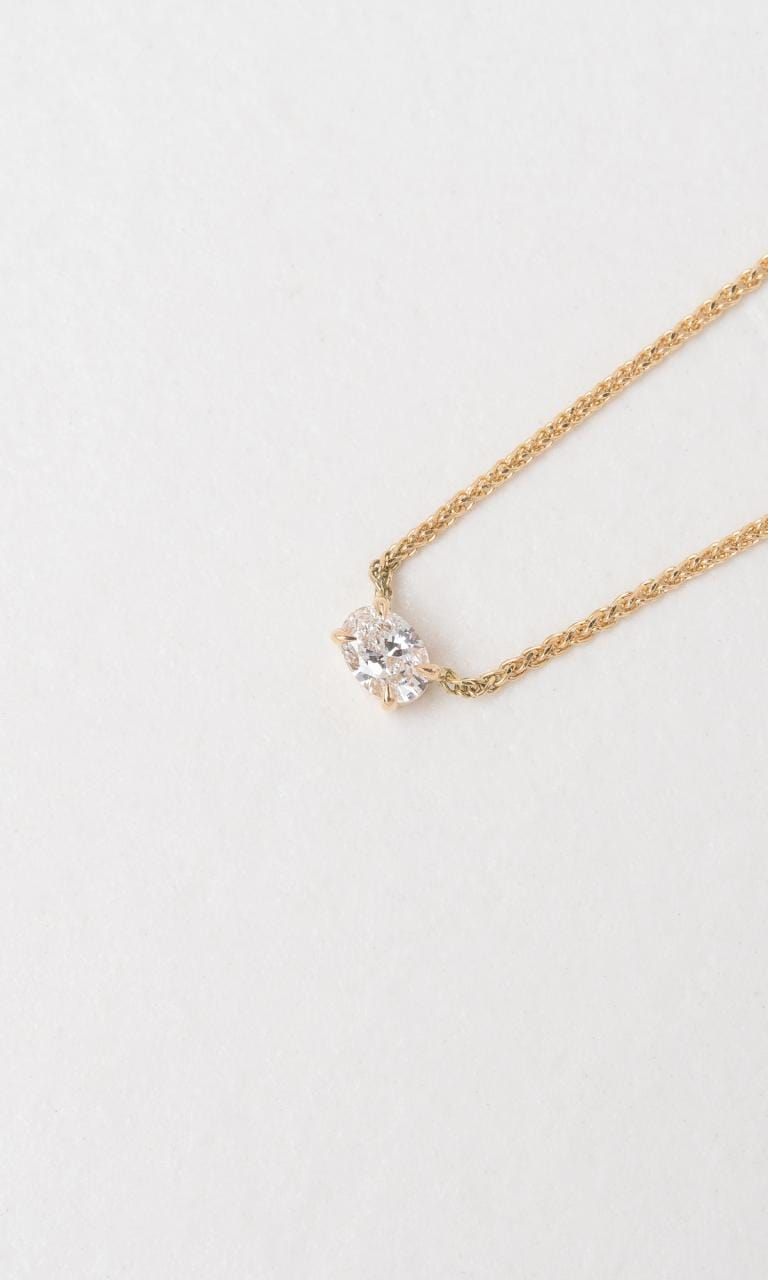 Hogans Family Jewellers 18K YG 0.40ct Oval Cut Diamond Solitaire Necklace