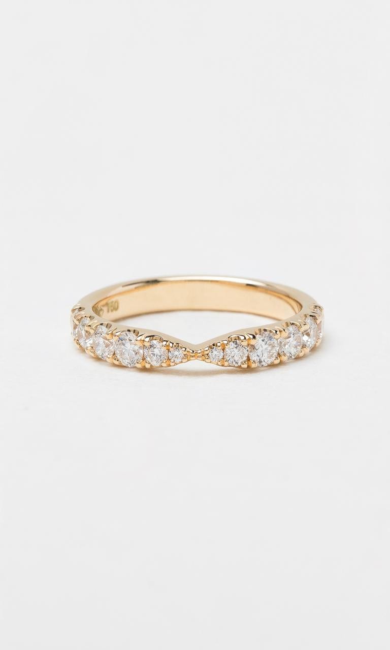 Hogans Family Jewellers 18K YG 0.715ct TDW Round Brilliant Diamond Pinched Band