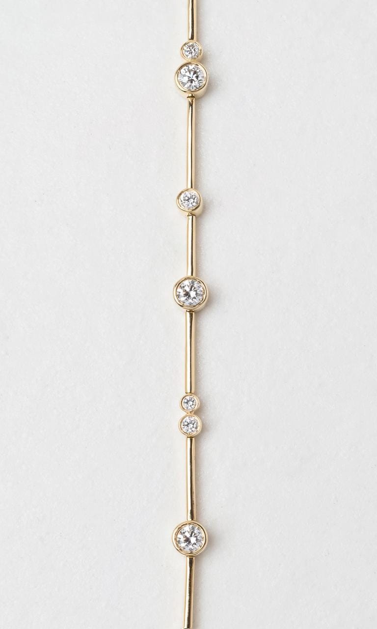 Hogans Family Jewellers 18K YG 1.01ct TDW Round Brilliant Cut Diamond Bezel Set Bracelet