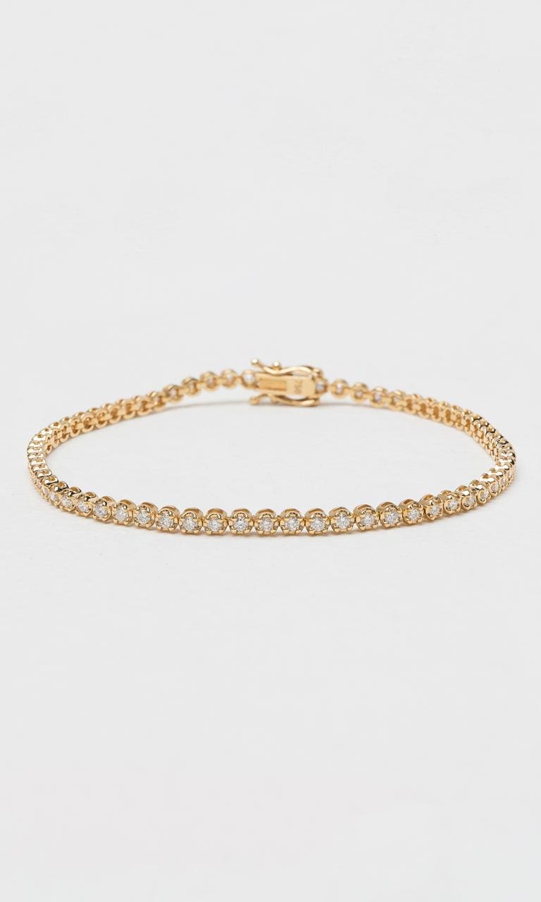 Hogans Family Jewellers 18K YG 1.21ct TDW Round Brilliant Diamond Set Tennis Bracelet