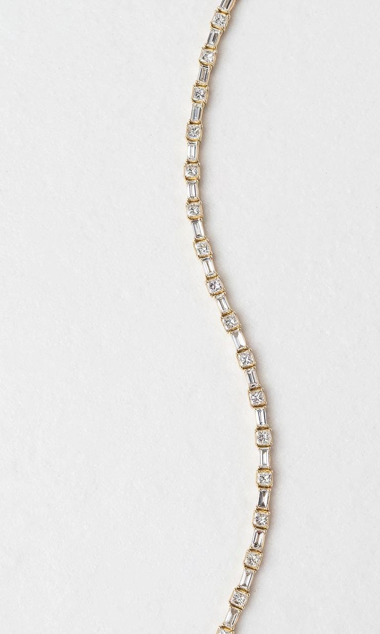 Hogans Family Jewellers 18K YG 2.01ct TDW Baguette & Round Brilliant Cut Diamond Tennis Bracelet