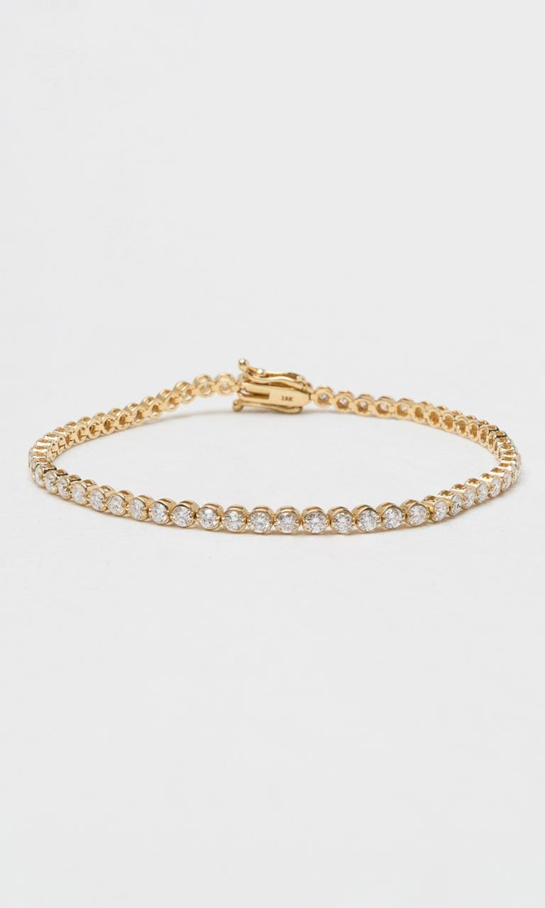 Hogans Family Jewellers 18K YG 3.30ct TDW Round Brilliant Diamond Set Tennis Bracelet