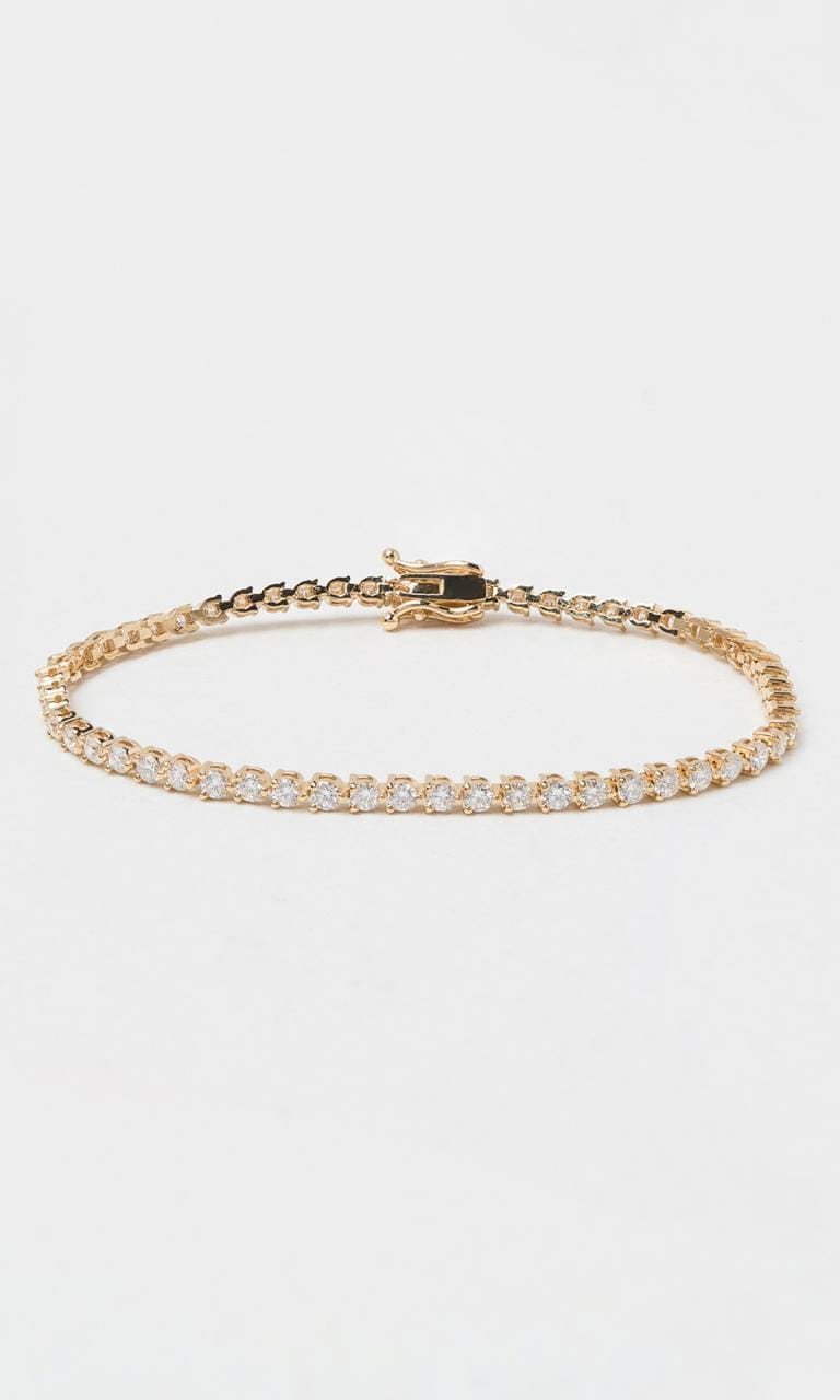 Hogans Family Jewellers 18K YG 3.32ct TDW Round Brilliant Cut Diamond Tennis Bracelet