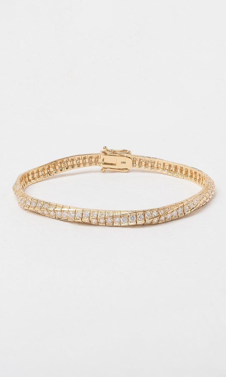 Hogans Family Jewellers 18K YG 3.605ct TDW Round Brilliant Cut Diamond Fancy Link Bracelet