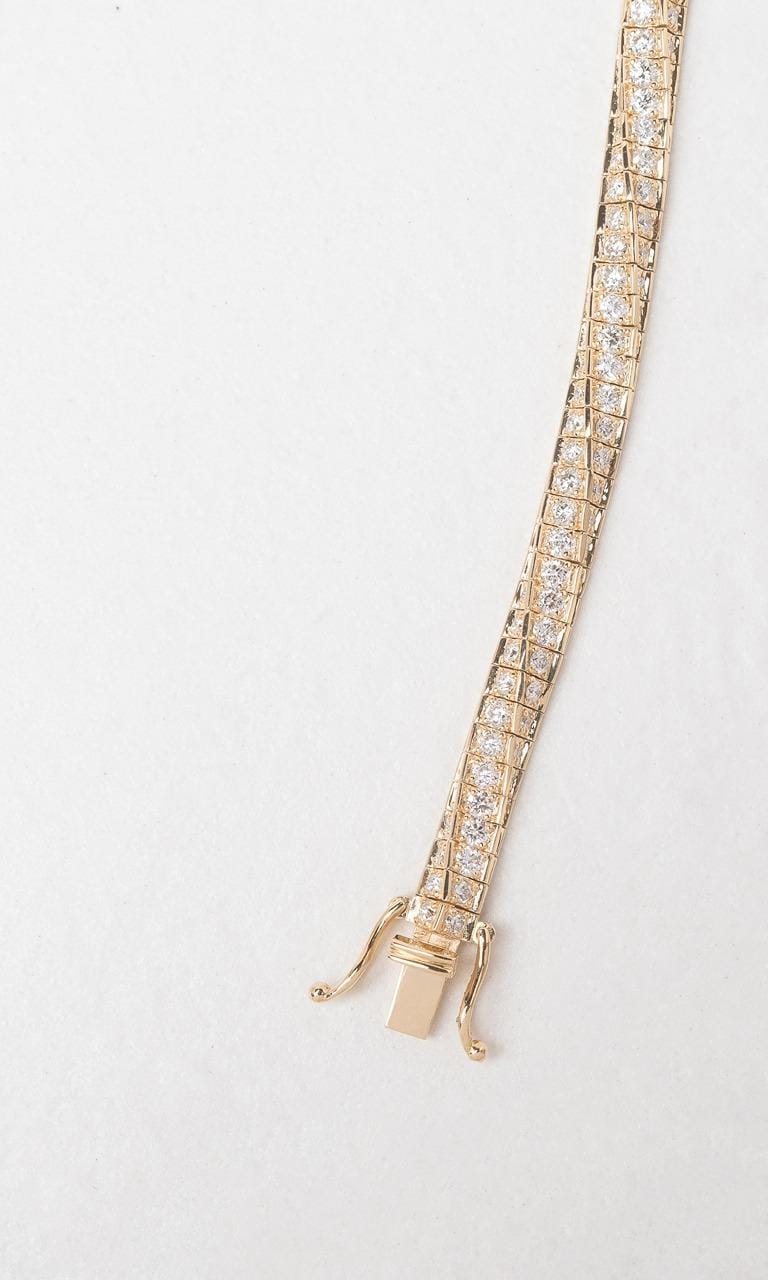 Hogans Family Jewellers 18K YG 3.605ct TDW Round Brilliant Cut Diamond Fancy Link Bracelet