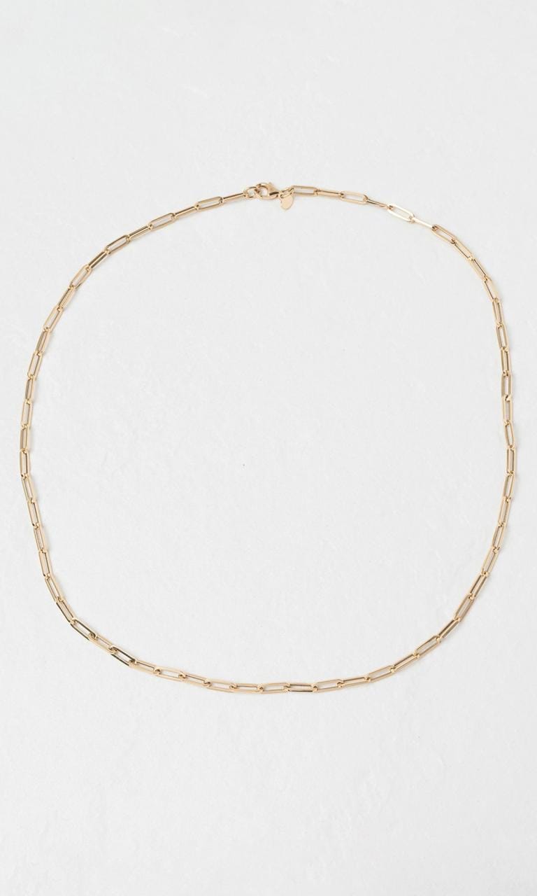 Hogans Family Jewellers 18K YG 45cm Paperclip Chain Necklace
