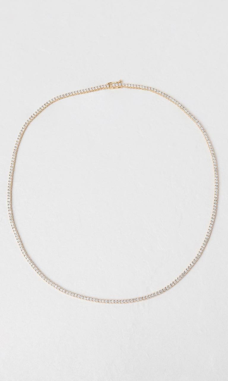 Hogans Family Jewellers 18K YG 5.484ct TDW Round Brilliant Cut Diamond Tennis Necklace