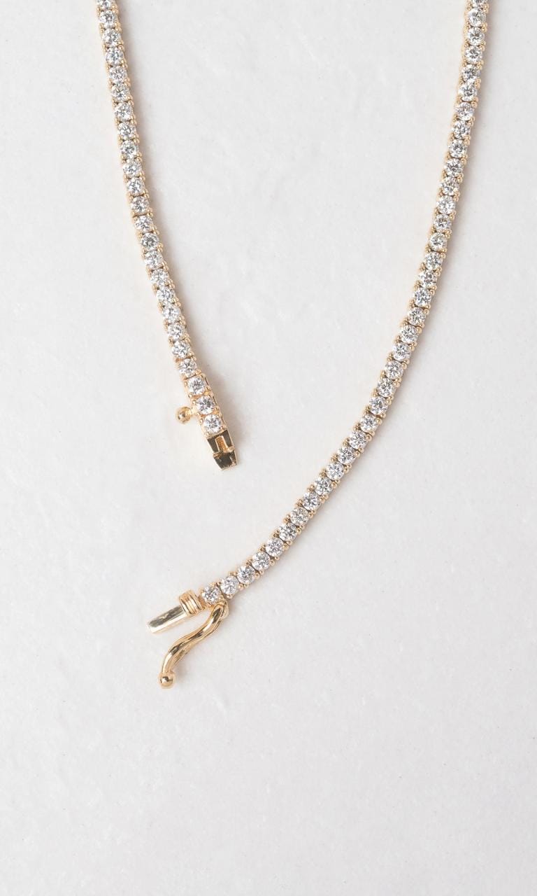 Hogans Family Jewellers 18K YG 5.484ct TDW Round Brilliant Cut Diamond Tennis Necklace