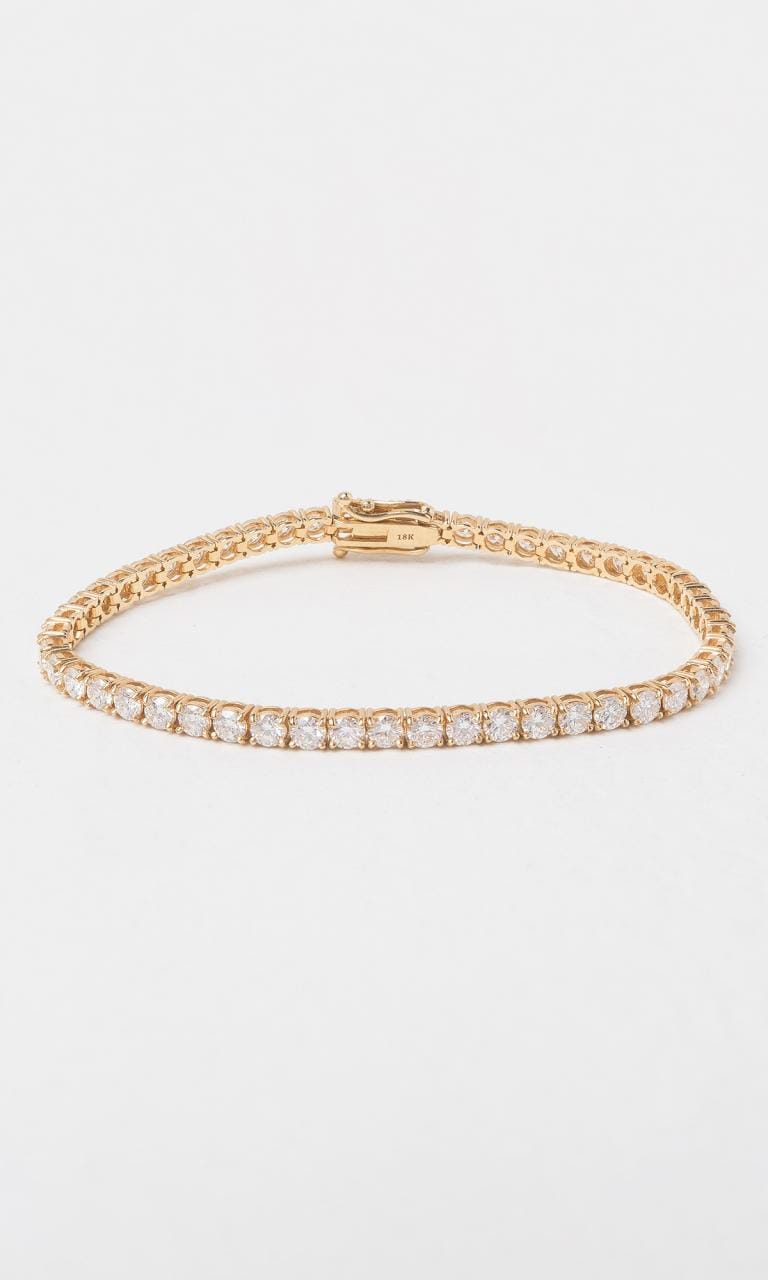 Hogans Family Jewellers 18K YG 6.049ct TDW Round Brilliant Cut Diamond Tennis Bracelet