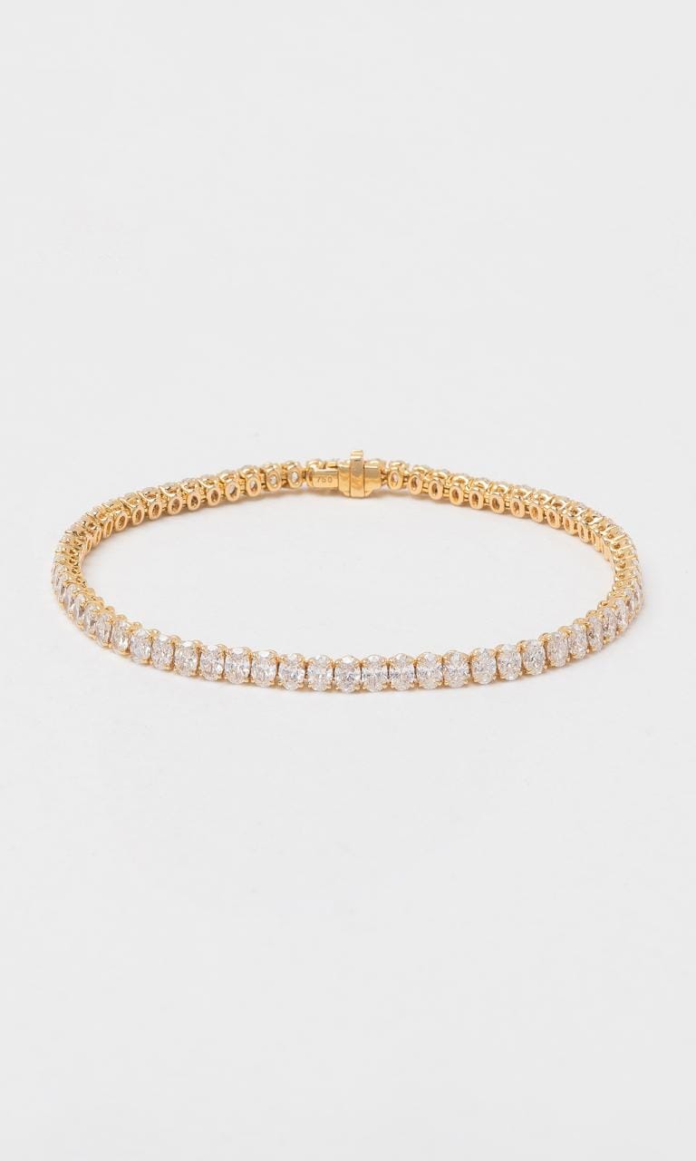 Hogans Family Jewellers 18K YG 7.04ct TDW Oval Cut Diamond Tennis Bracelet