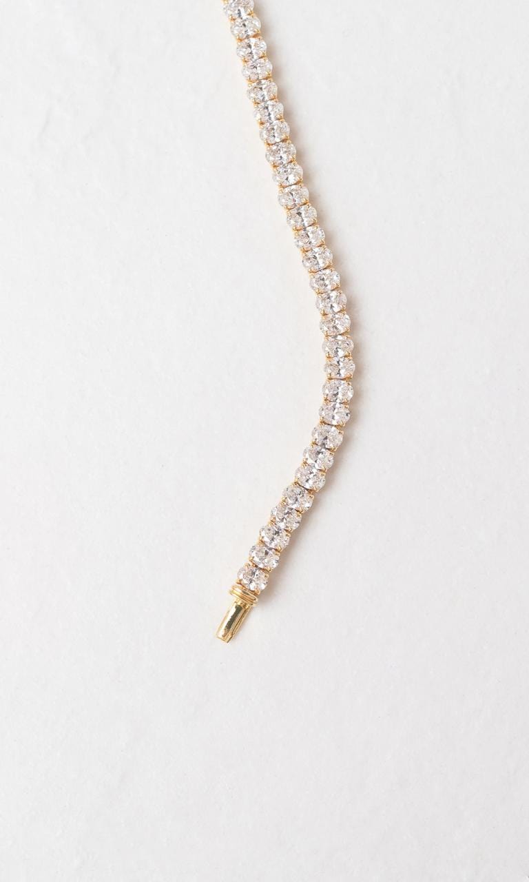 Hogans Family Jewellers 18K YG 7.04ct TDW Oval Cut Diamond Tennis Bracelet