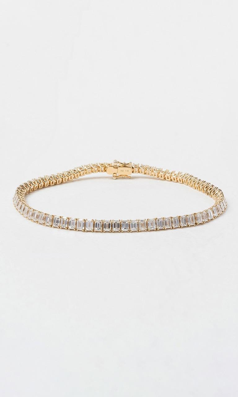Hogans Family Jewellers 18K YG 7.13ct TDW Emerald Cut Diamond Tennis Bracelet