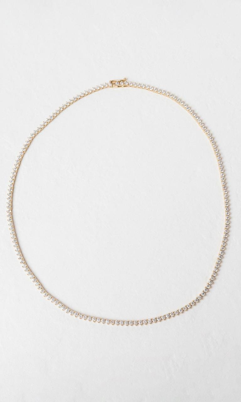 Hogans Family Jewellers 18K YG 7.34ct TDW Round Brilliant Cut Diamond Tennis Necklace
