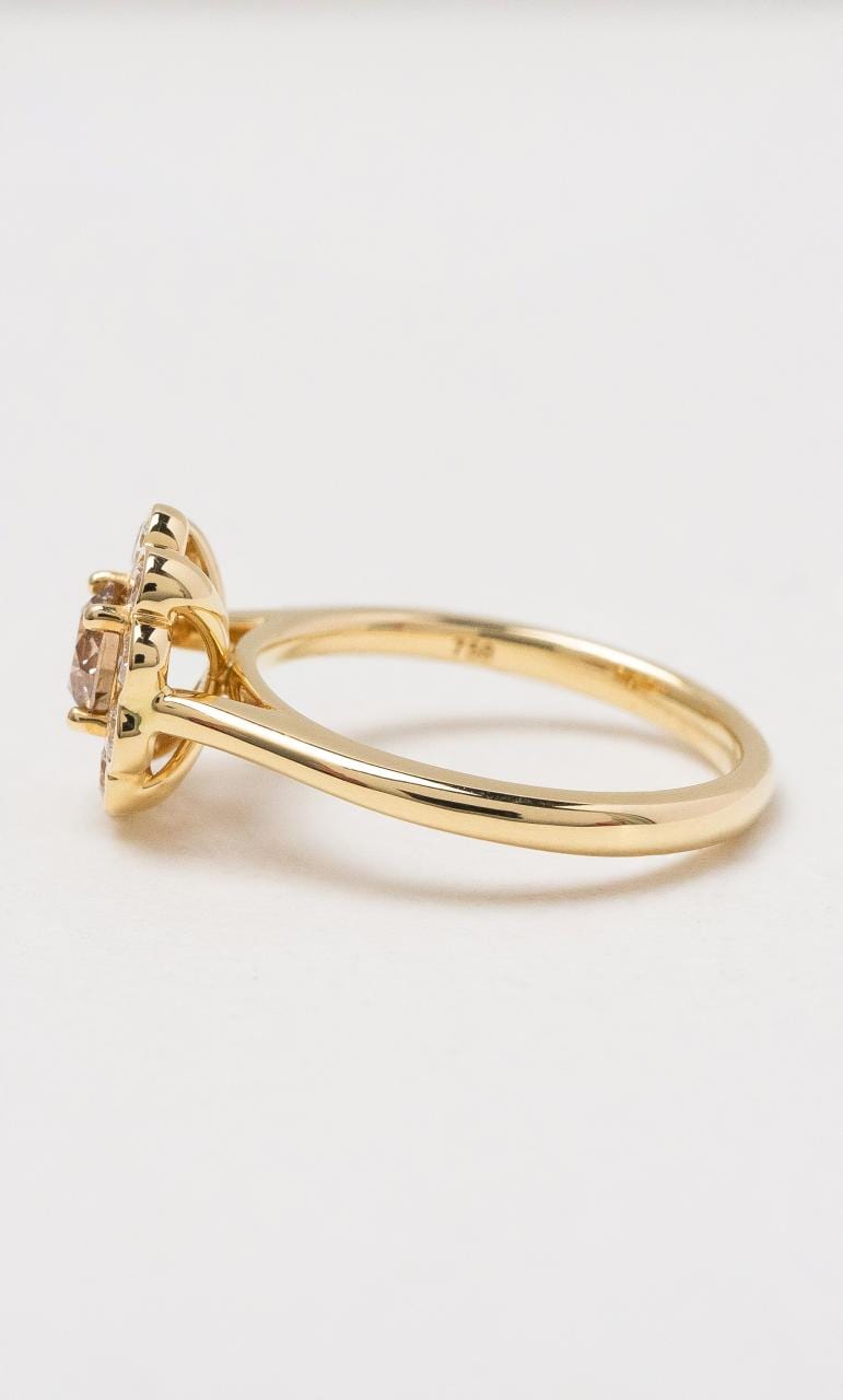 Hogans Family Jewellers 18K YG Champagne Diamond Halo Style Ring