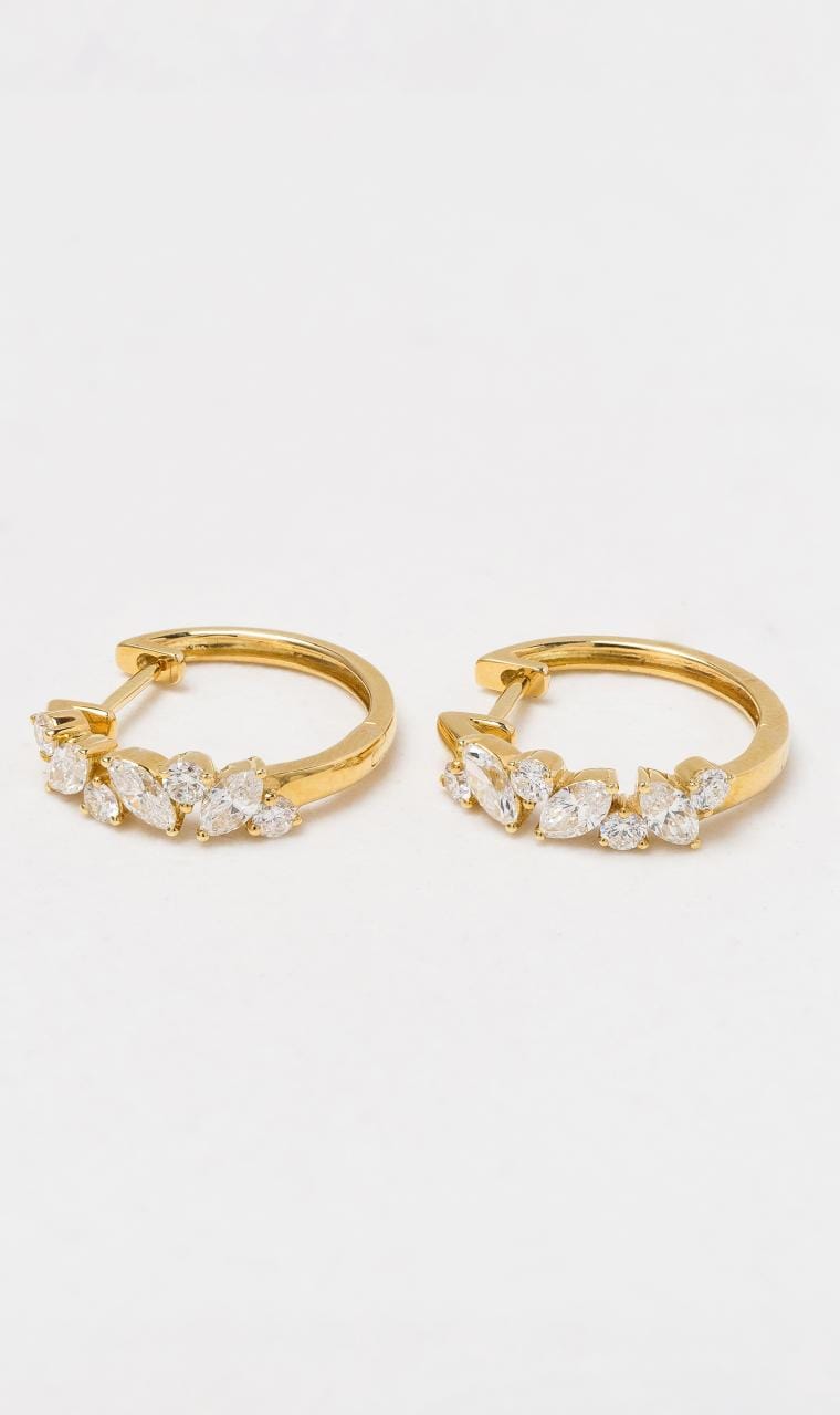 Hogans Family Jewellers 18K YG Diamond Huggie Earrings