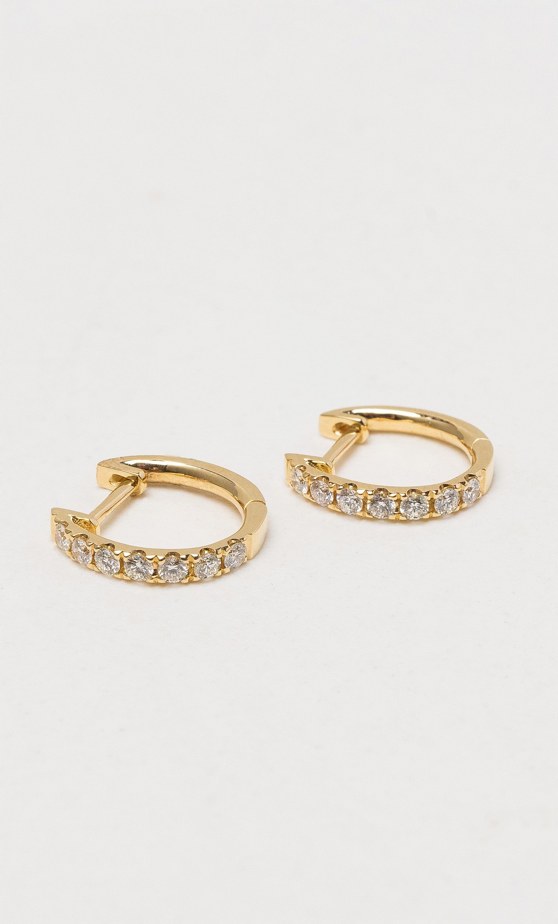 Hogans Family Jewellers 18K YG Diamond Huggie Earrings