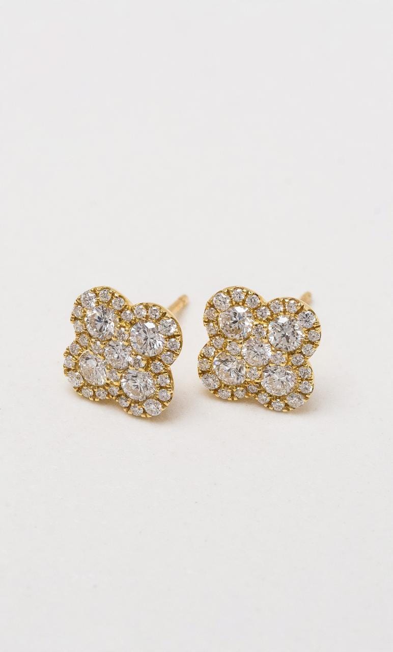 Hogans Family Jewellers 18K YG Diamond Stud Earrings