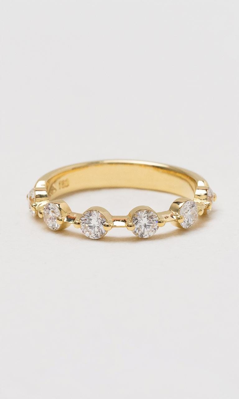 Hogans Family Jewellers 18K YG Dots & Bar Diamond Band