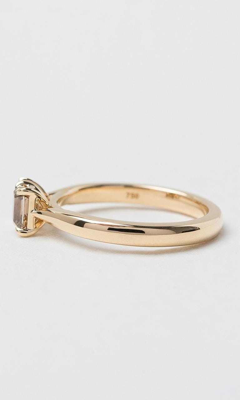 Hogans Family Jewellers 18K YG Emerald Cut Champagne Diamond Toi et Moi Ring