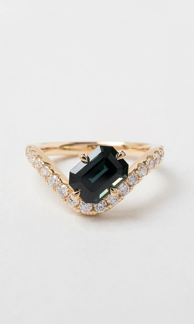 Hogans Family Jewellers 18K YG Emerald Cut Sapphire Solitaire Ring