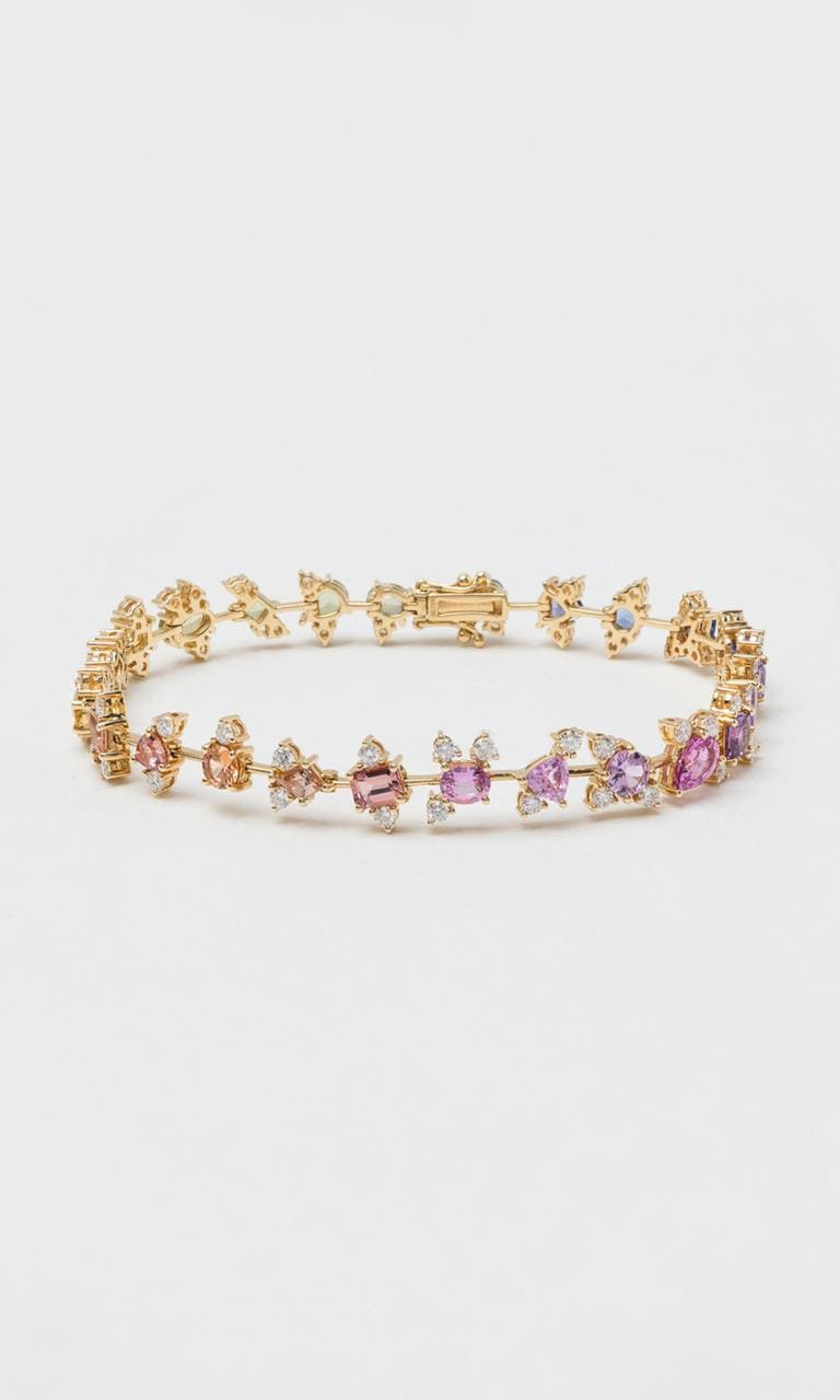 Hogans Family Jewellers 18K YG Multi-Coloured Sapphire Fancy Cut Bracelet